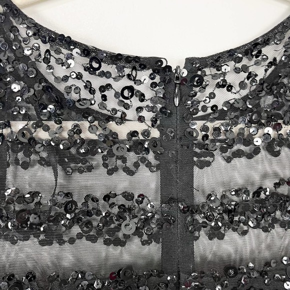 NWT Adrianna Papell Black Short Sleeve Illusion Sequin Bodice Jumpsuit Size 4 - Picture 8 of 12